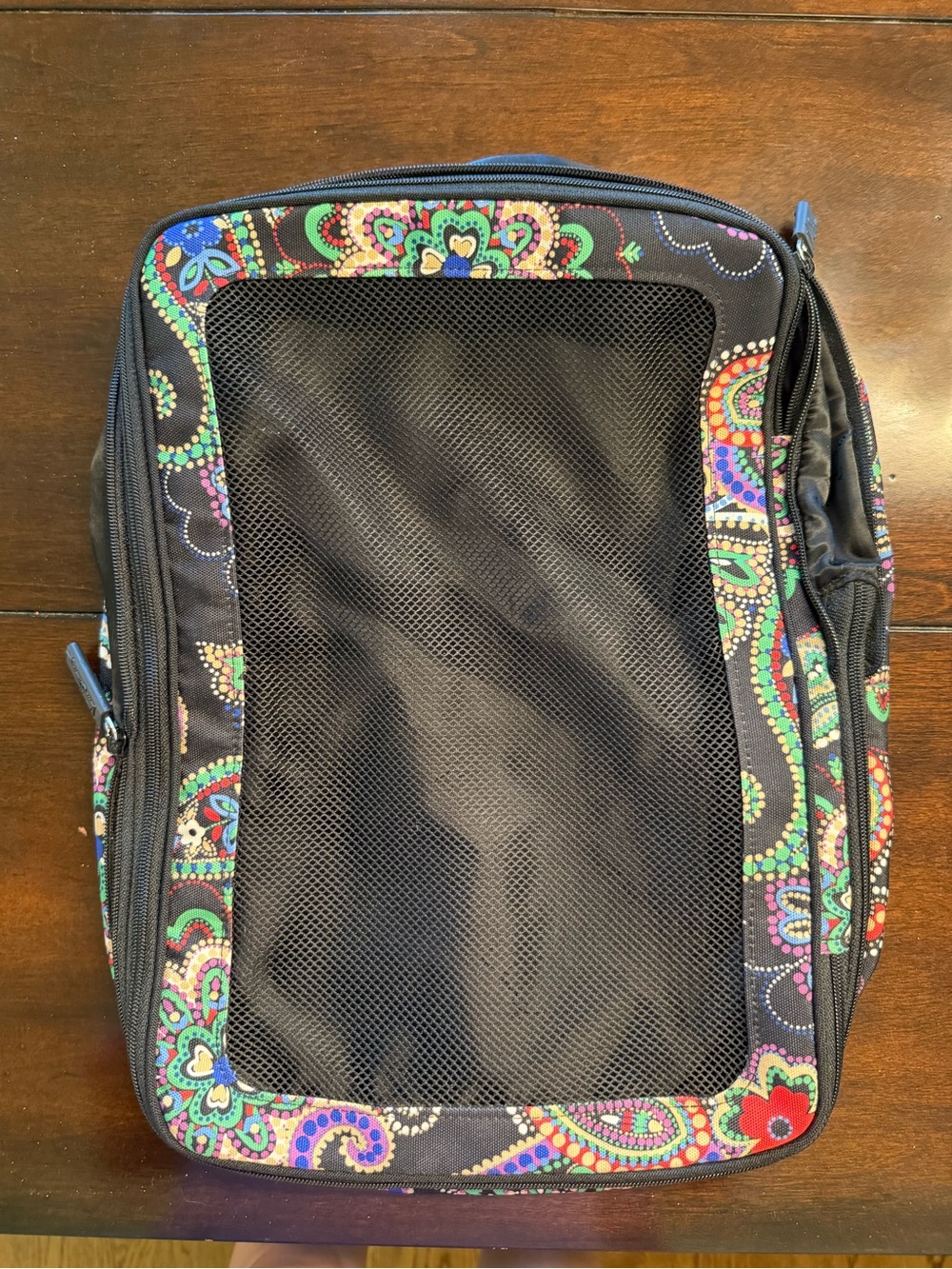 VERA BRADLEY Black Paisley Travel Organizer Bag